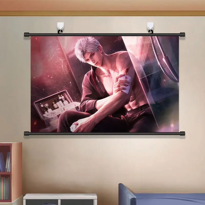 Anime Love and Deepspace Sylus Cosplay Cartoon Hang A Picture Poster Student Dorm Decorate Wall Space Decorative Pictures Gift