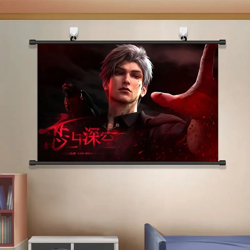 Anime Love and Deepspace Sylus Cosplay Cartoon Hang A Picture Poster Student Dorm Decorate Wall Space Decorative Pictures Gift