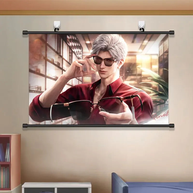 Anime Love and Deepspace Sylus Cosplay Cartoon Hang A Picture Poster Student Dorm Decorate Wall Space Decorative Pictures Gift