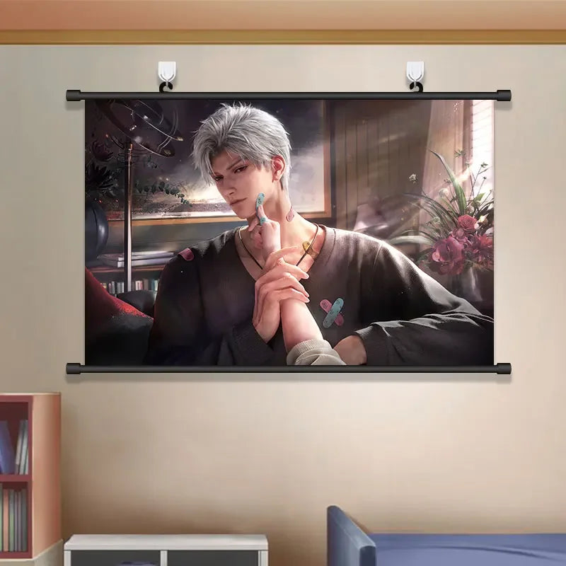 Anime Love and Deepspace Sylus Cosplay Cartoon Hang A Picture Poster Student Dorm Decorate Wall Space Decorative Pictures Gift