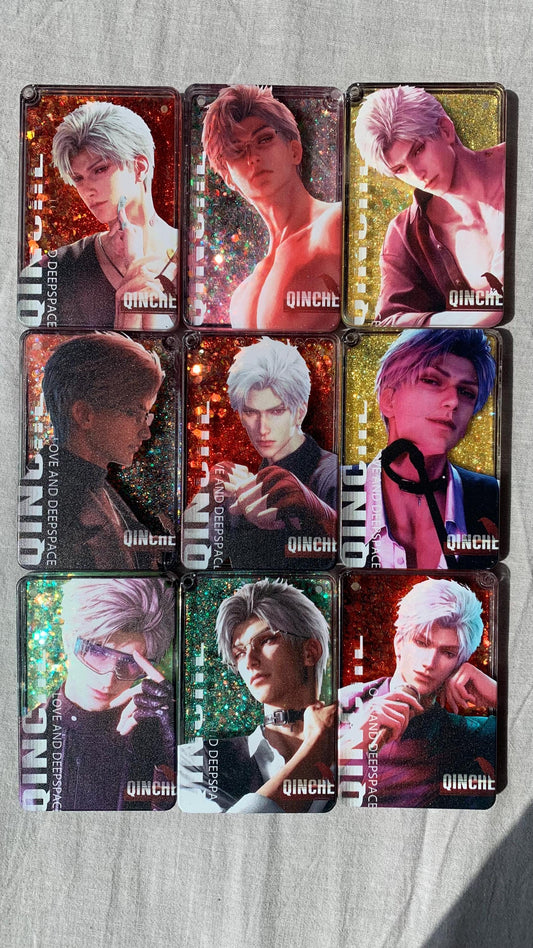 9pc/set Sylus Acrylic quicksand keychains Love and Deepspace Xavier Rafayel Zayne Otoge gamer gift C189