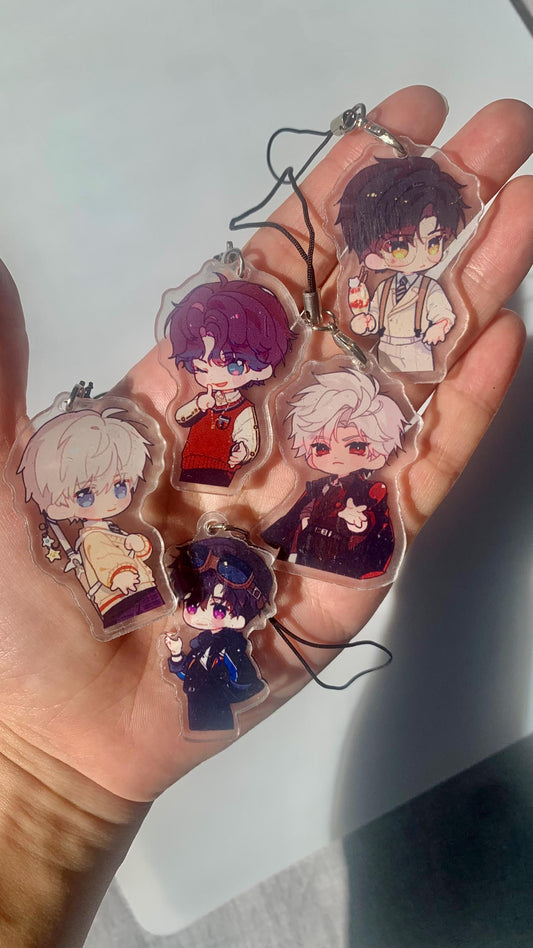 Chibi keychains! Love and Deepspace Sylus Xavier Rafayel Zayne Caleb Otoge gamer gift C222