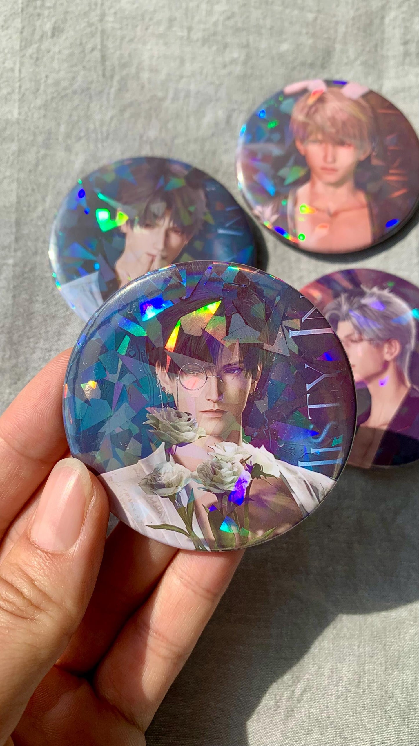 Fluffy Trap Love Bunny Badges! Sylus Xavier Rafayel Zayne Love and Deepspace Otoge gamer gift C236