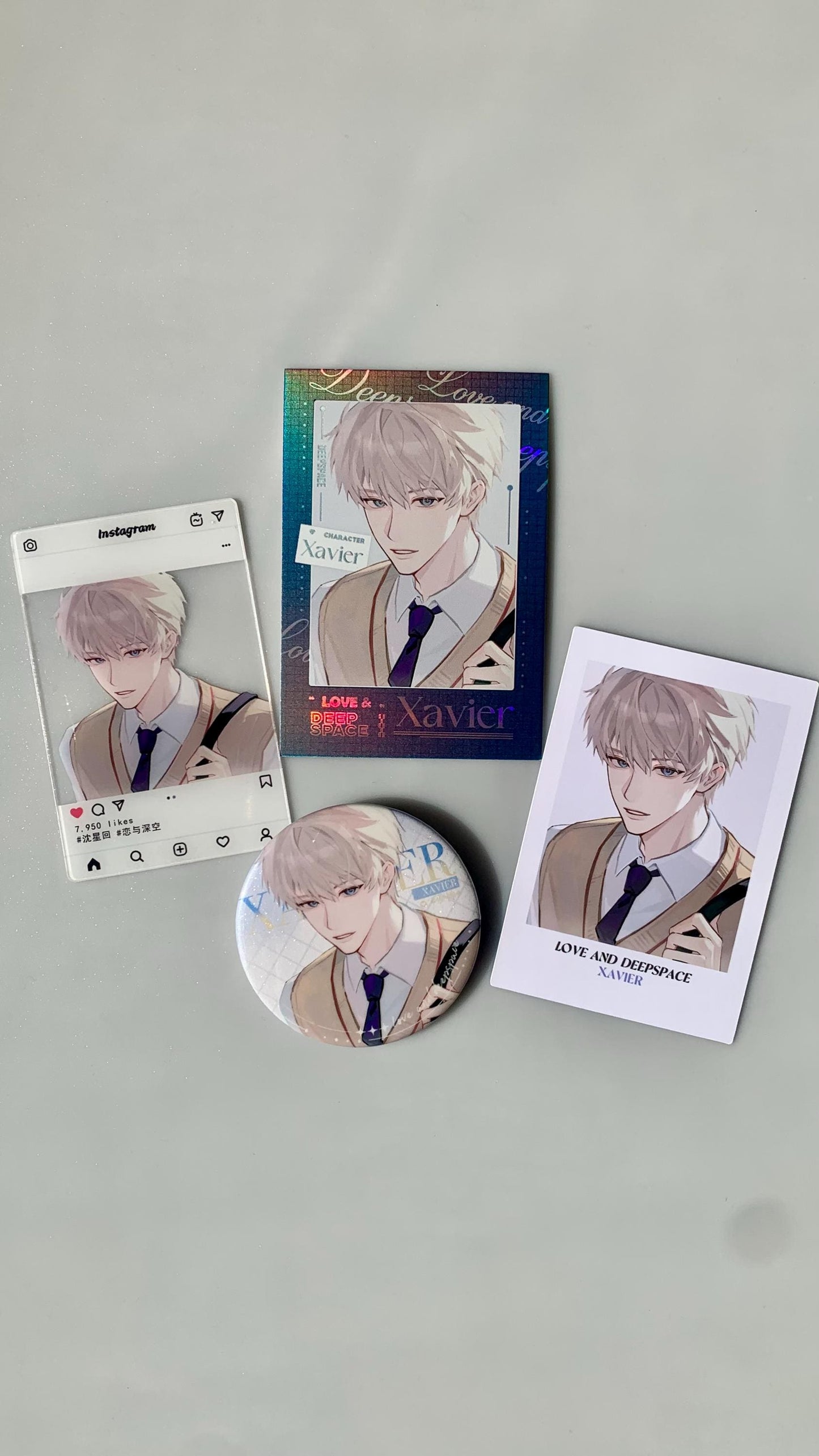 4pc/set Xavier badge and cards! Love and Deepspace Xavier Rafayel Zayne Otoge gamer gift C244