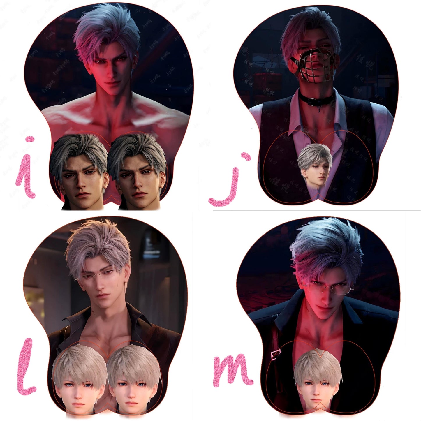 Sylus mousepad 3D! Love and Deepspace Sylus Xavier Rafayel Zayne Oppai Otoge gamer gift C192