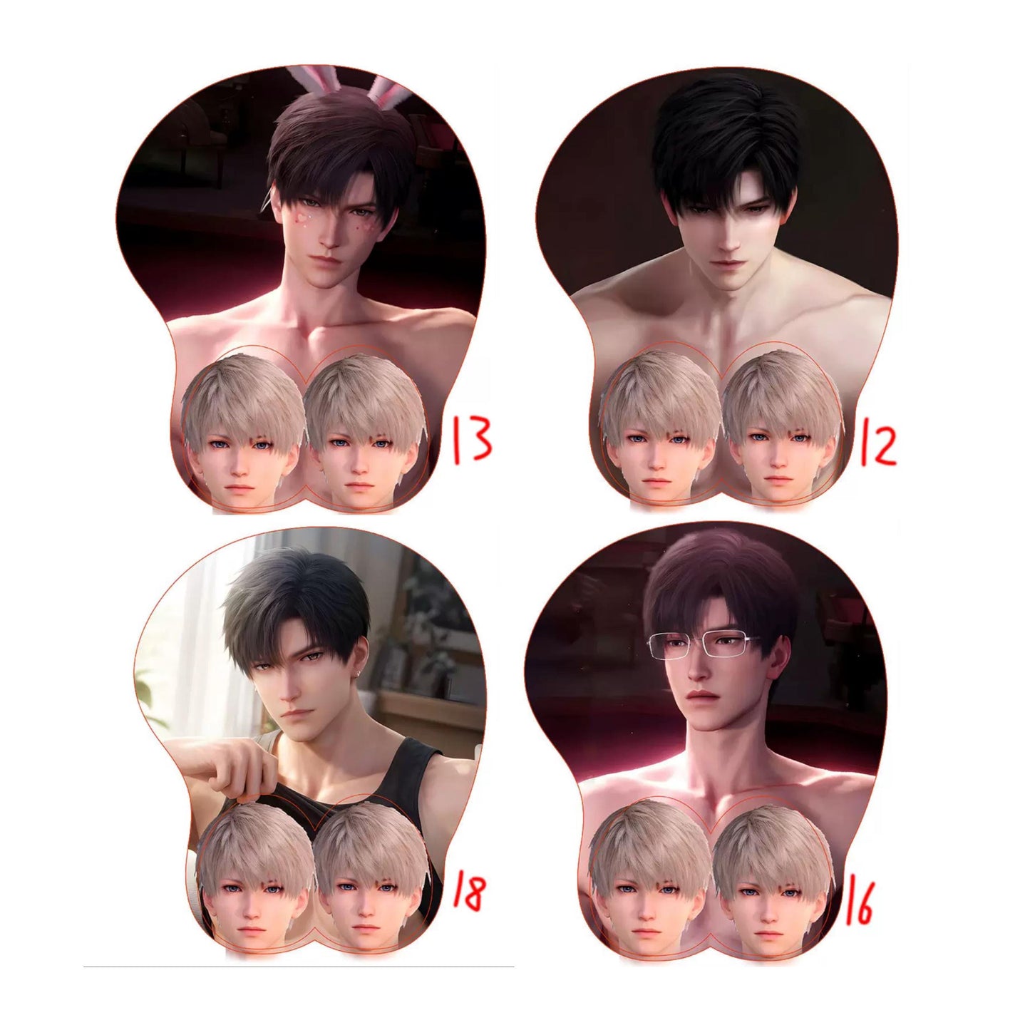 Zayne mousepad 3D! Love and Deepspace Sylus Xavier Rafayel Zayne Oppai Otoge gamer gift C193
