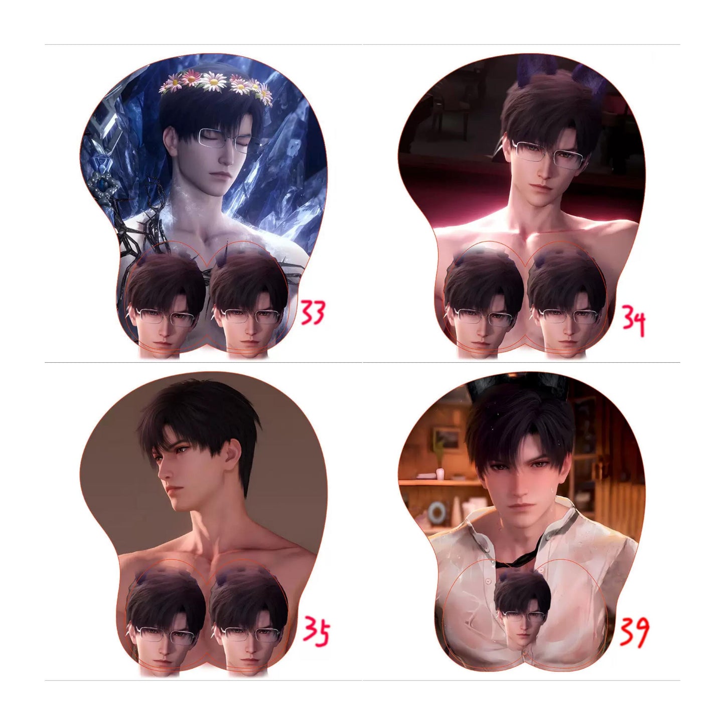 Zayne mousepad 3D! Love and Deepspace Sylus Xavier Rafayel Zayne Oppai Otoge gamer gift C193
