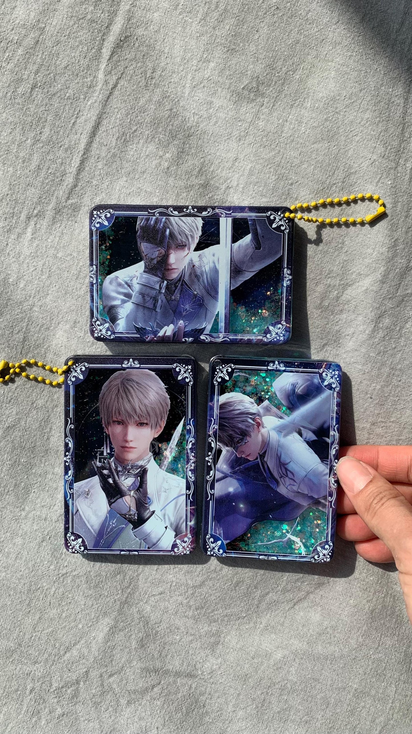 3pc/set Xavier Acrylic quicksand keychains Love and Deepspace Xavier Rafayel Zayne Otoge gamer gift C237