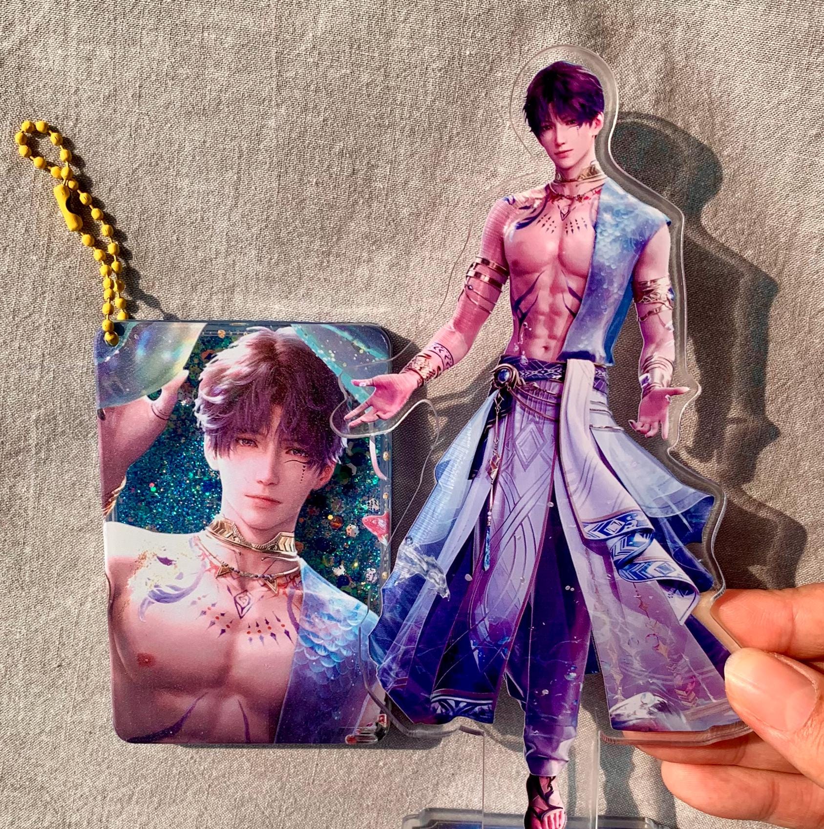 2pcs/set Sylus quicksand keychain and ticket block! Love and Deepspace Xavier Rafayel Zayne Otoge gamer gift C242