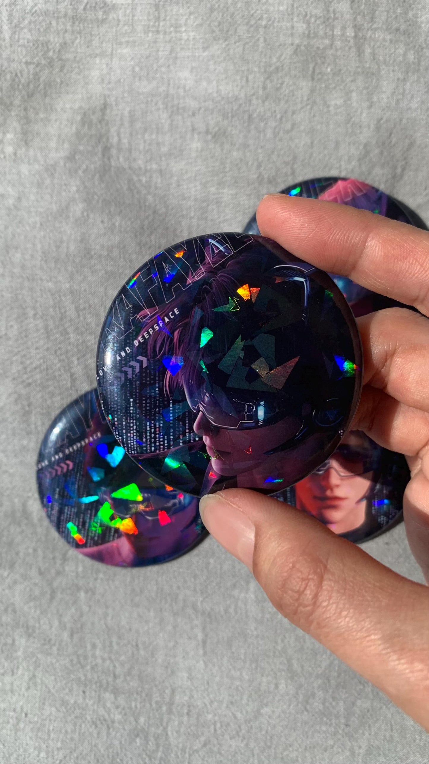 Holo Badges! Sylus Xavier Rafayel Zayne Love and Deepspace Otoge gamer gift C304