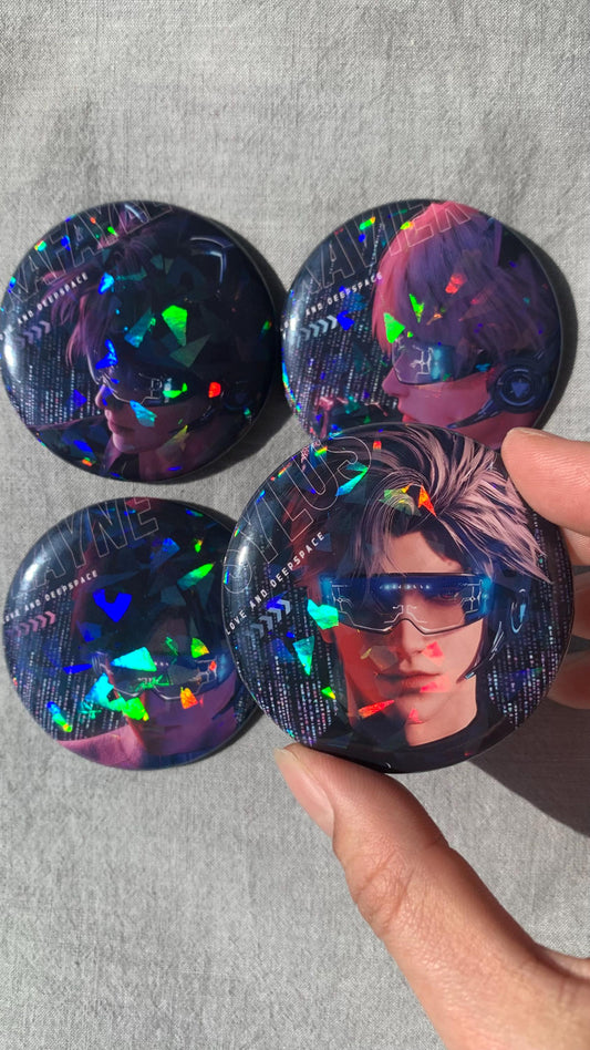 Holo Badges! Sylus Xavier Rafayel Zayne Love and Deepspace Otoge gamer gift C304