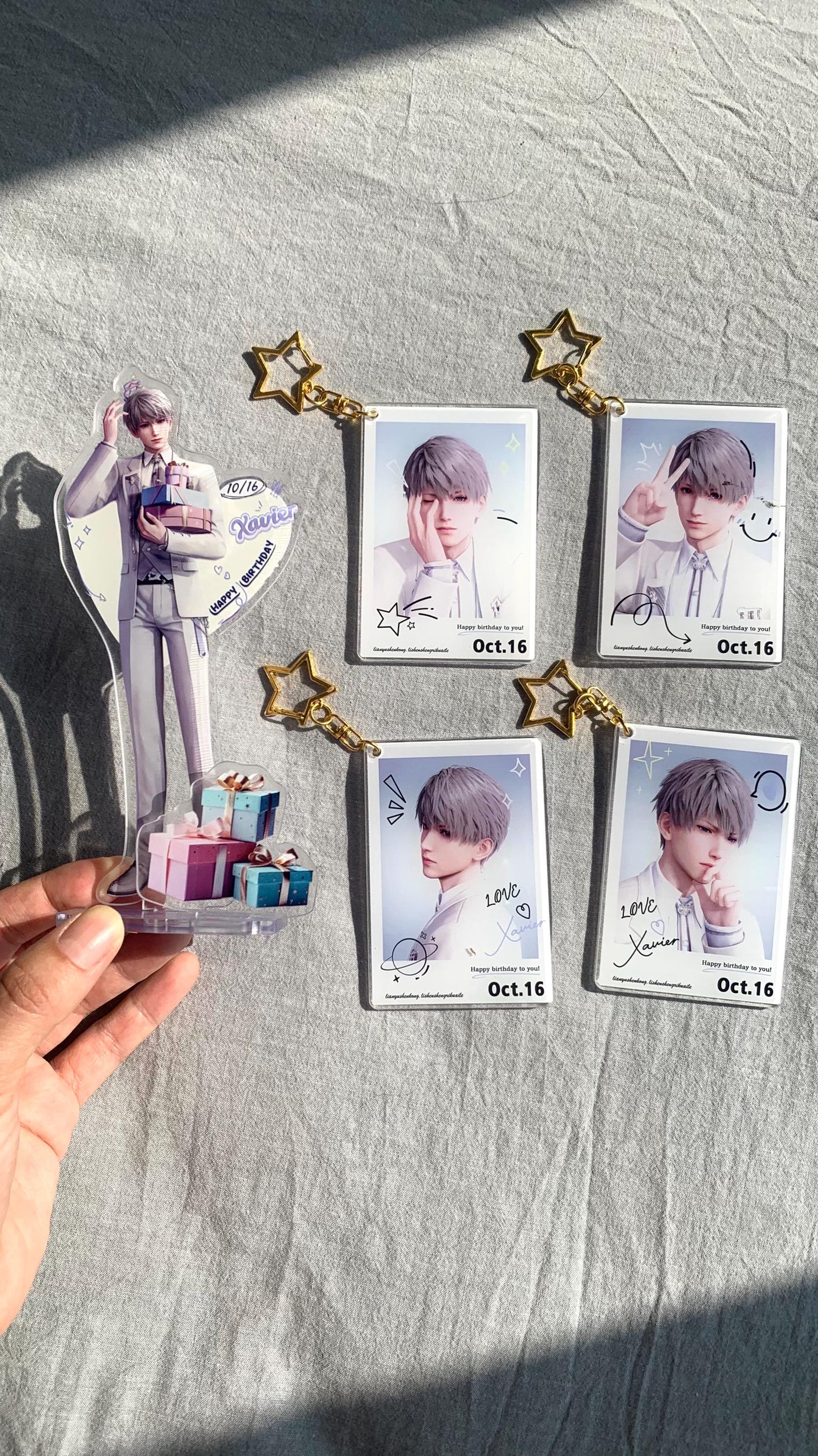 5pc/set Xavier stand and keychains! Love and Deepspace Xavier Rafayel Zayne Otome gamer gift C324