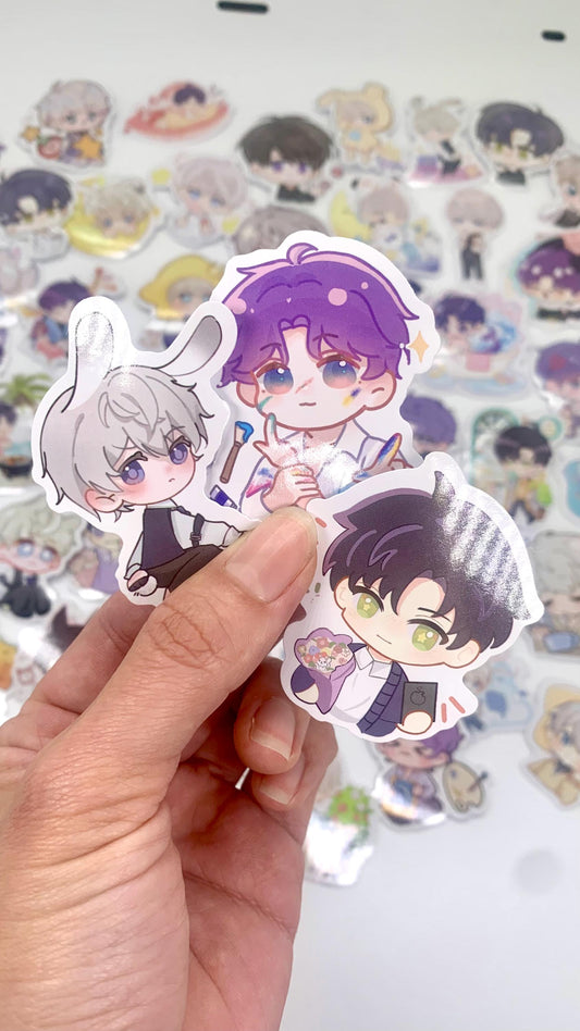 Chibi LADs Stickers 50pcs! Love and Deepspace Xavier Rafayel Zayne Otome gamer Ita bag gift C347