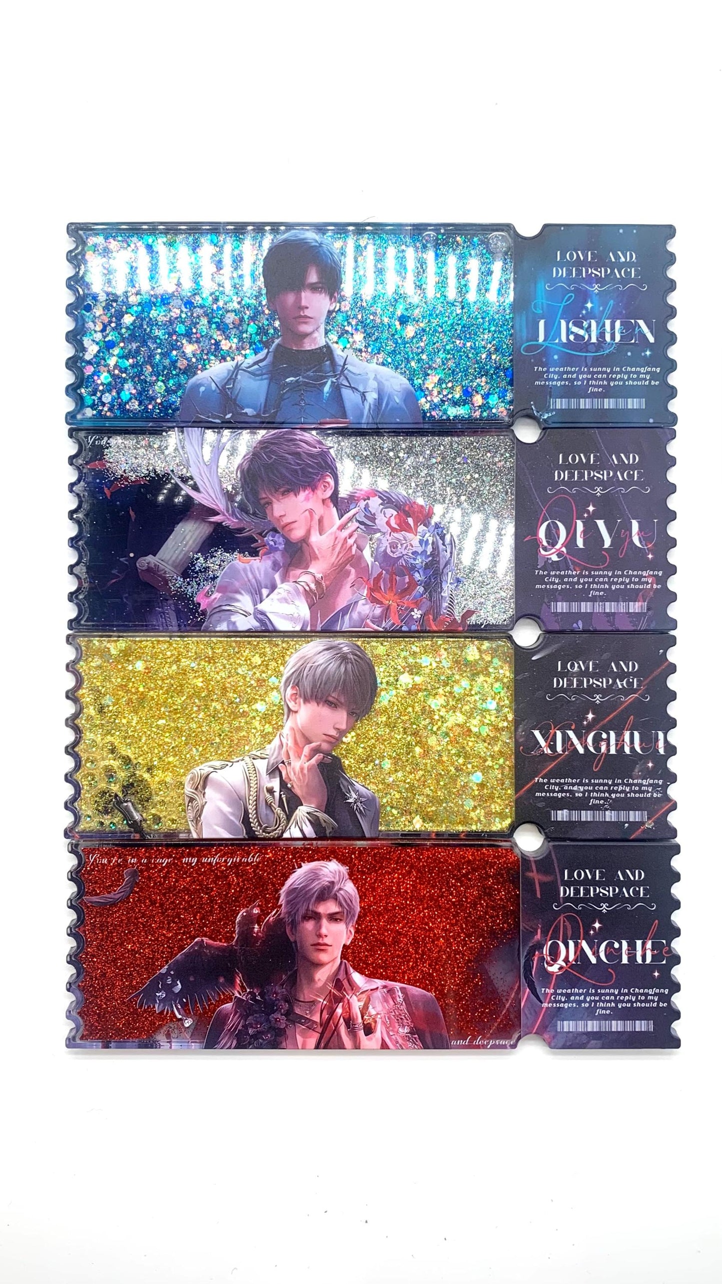 Love and Deepspace Acrylic Quicksand Tickets! Sylus Xavier Rafayel Zayne Otome gamer gift C349
