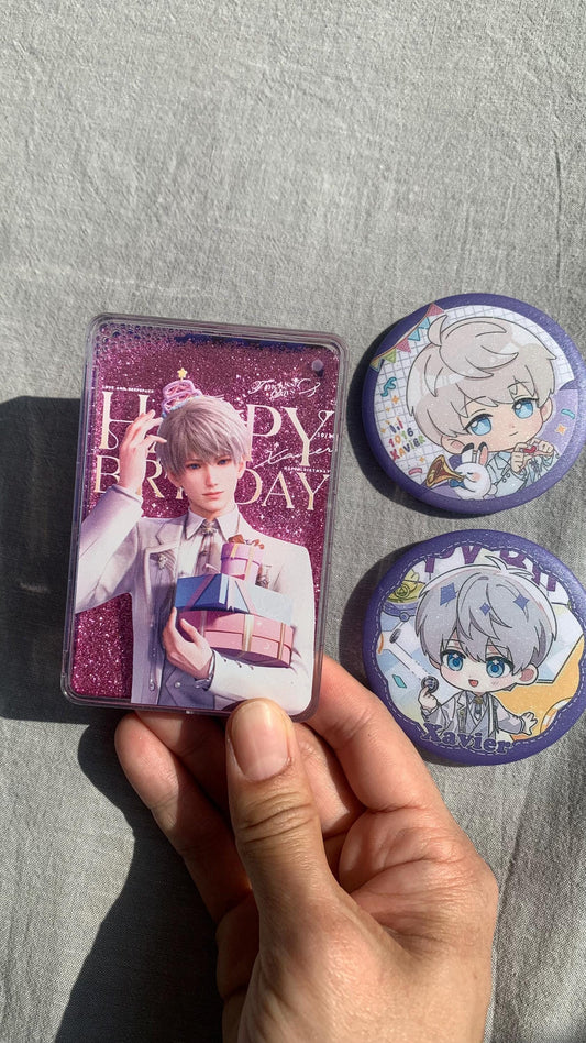 3pcs/set Xavier quicksand Block and badges! Love and Deepspace Xavier Rafayel Zayne Otome gamer gift C328