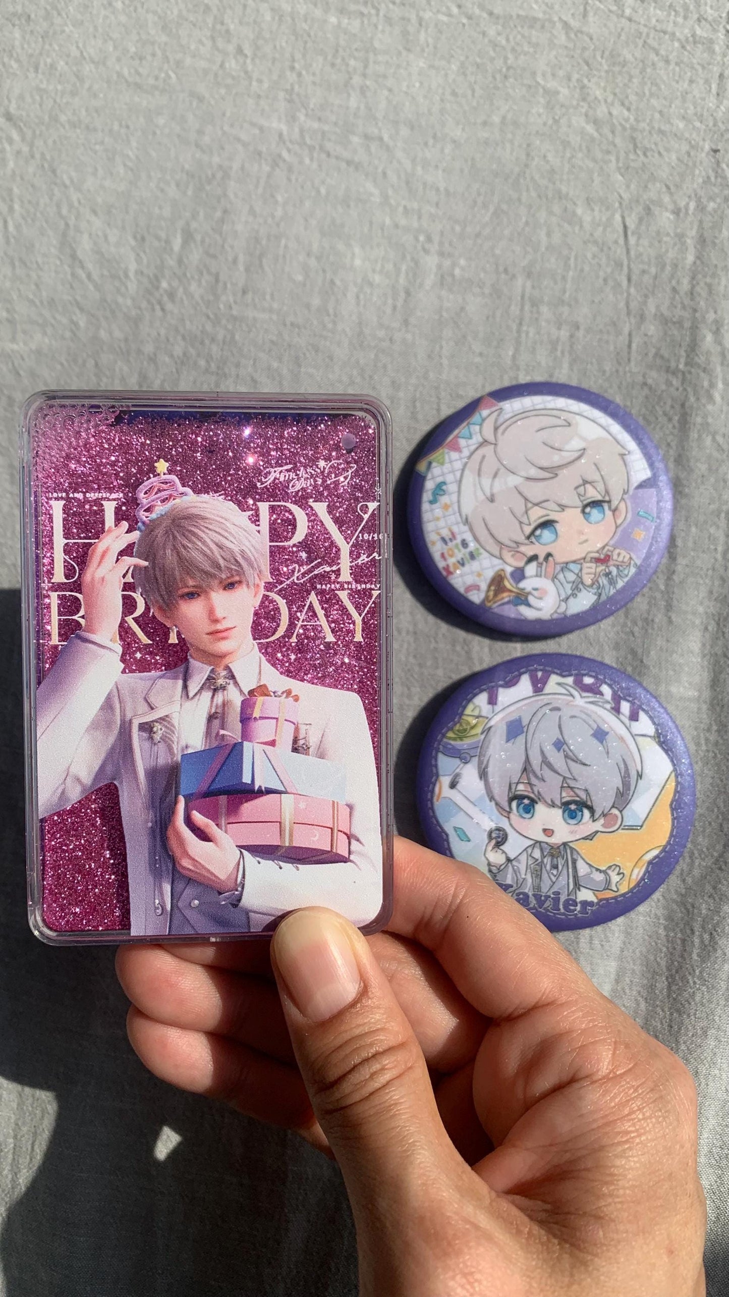 3pcs/set Xavier quicksand Block and badges! Love and Deepspace Xavier Rafayel Zayne Otome gamer gift C328