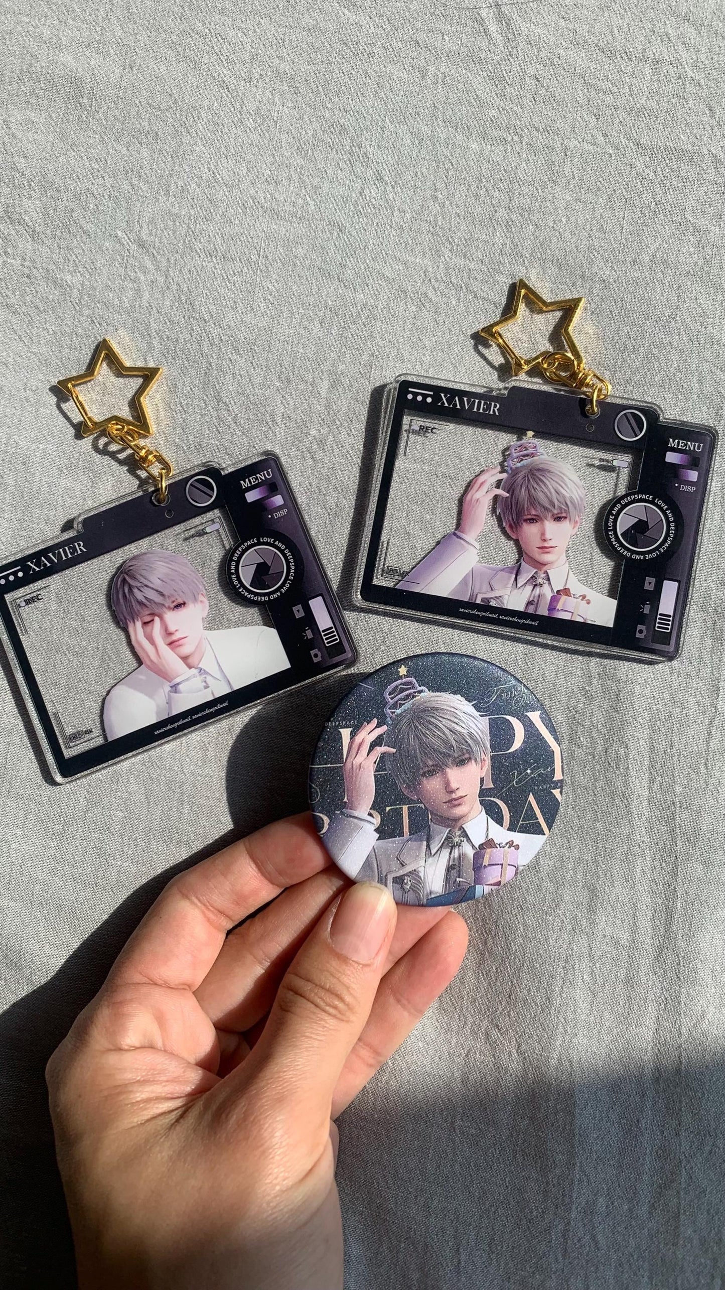 3pcs/set Xavier keychains and badge! Love and Deepspace Xavier Rafayel Zayne Otome gamer gift C329