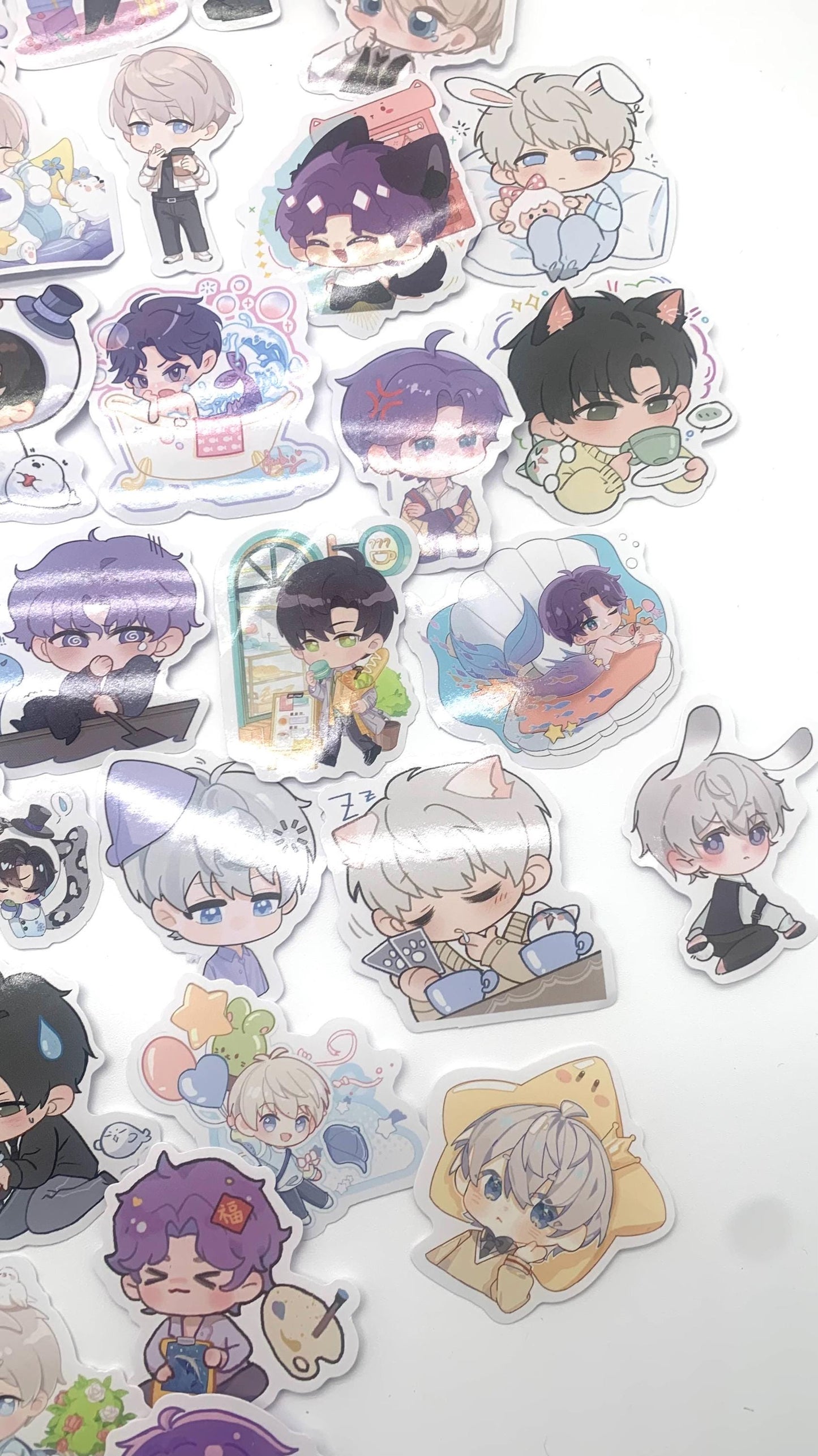 Chibi LADs Stickers 50pcs! Love and Deepspace Xavier Rafayel Zayne Otome gamer Ita bag gift C347