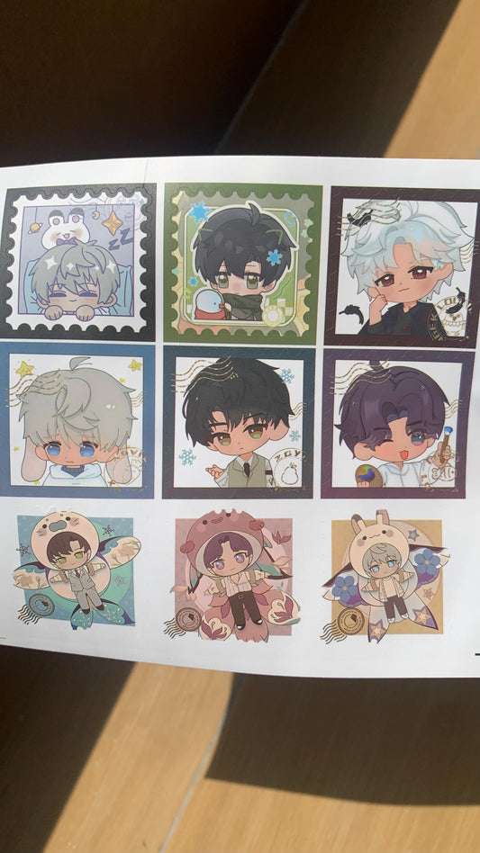 LADs stamp stickers 45pcs! Love and Deepspace Xavier Rafayel Zayne Sylus Chbi Otome gamer Ita bag gift C354
