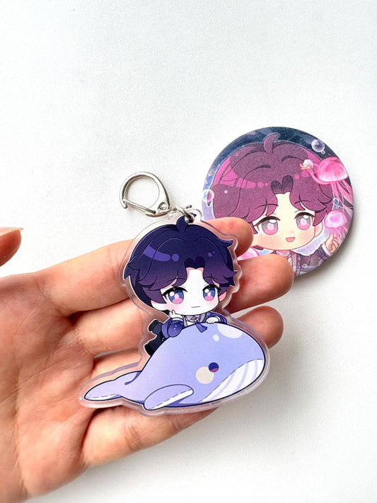 Rafayel keychain and badge! Love and Deepspace Qinche Xavier Rafayel Zayne Caleb Otome gamer Ita bag gift C378