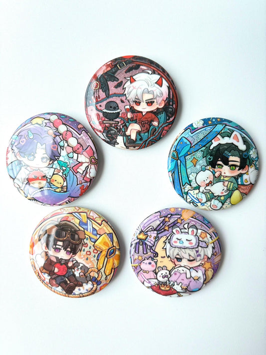 LaDS Badges Set! Love and Deepspace Baby Rest Time Sylus Caleb Xavier Rafayel Zayne Otome gamer gift C381