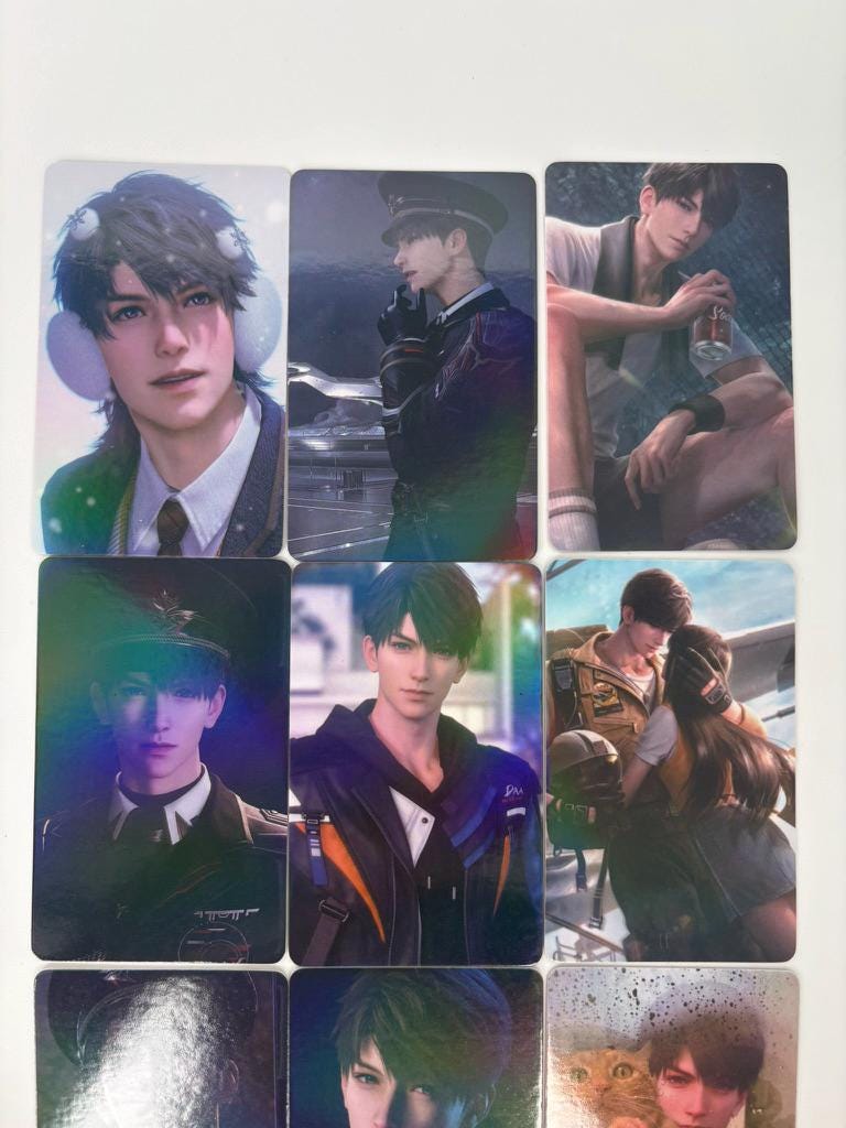 50pcs/set Caleb laser cards! Love and Deepspace Xavier Rafayel Zayne Sylus Otome gamer gift C383