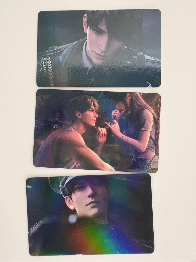 50pcs/set Caleb laser cards! Love and Deepspace Xavier Rafayel Zayne Sylus Otome gamer gift C383