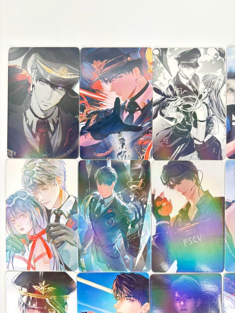 50pcs/set Caleb laser cards! Love and Deepspace Xavier Rafayel Zayne Sylus Otome gamer gift C384