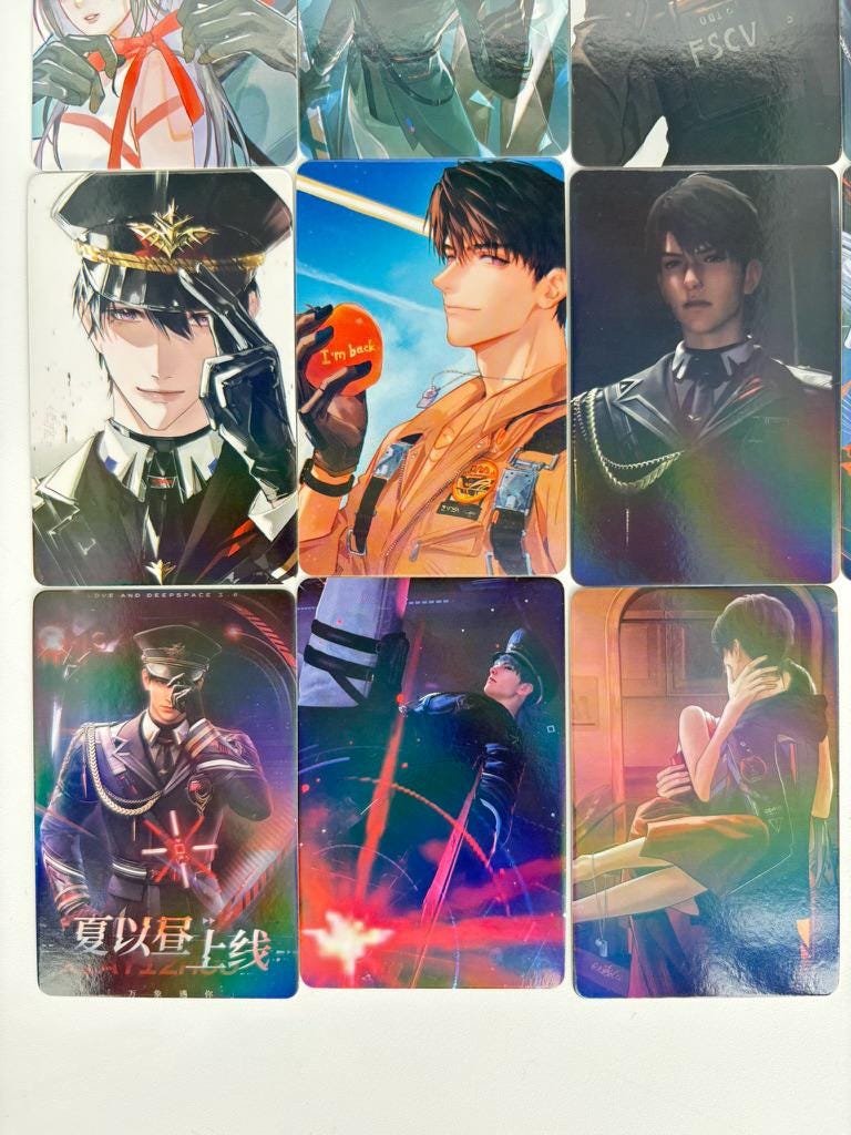 50pcs/set Caleb laser cards! Love and Deepspace Xavier Rafayel Zayne Sylus Otome gamer gift C384