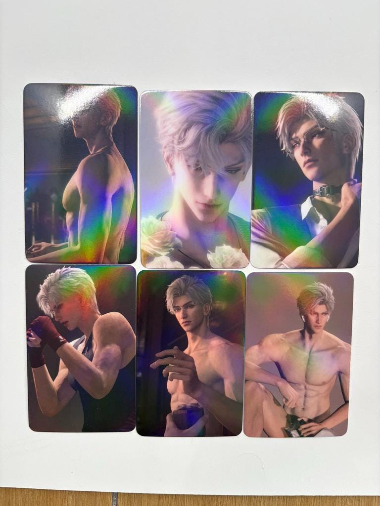 50pcs/set Sylus laser cards! Love and Deepspace Xavier Rafayel Zayne Caleb Otome gamer gift C385