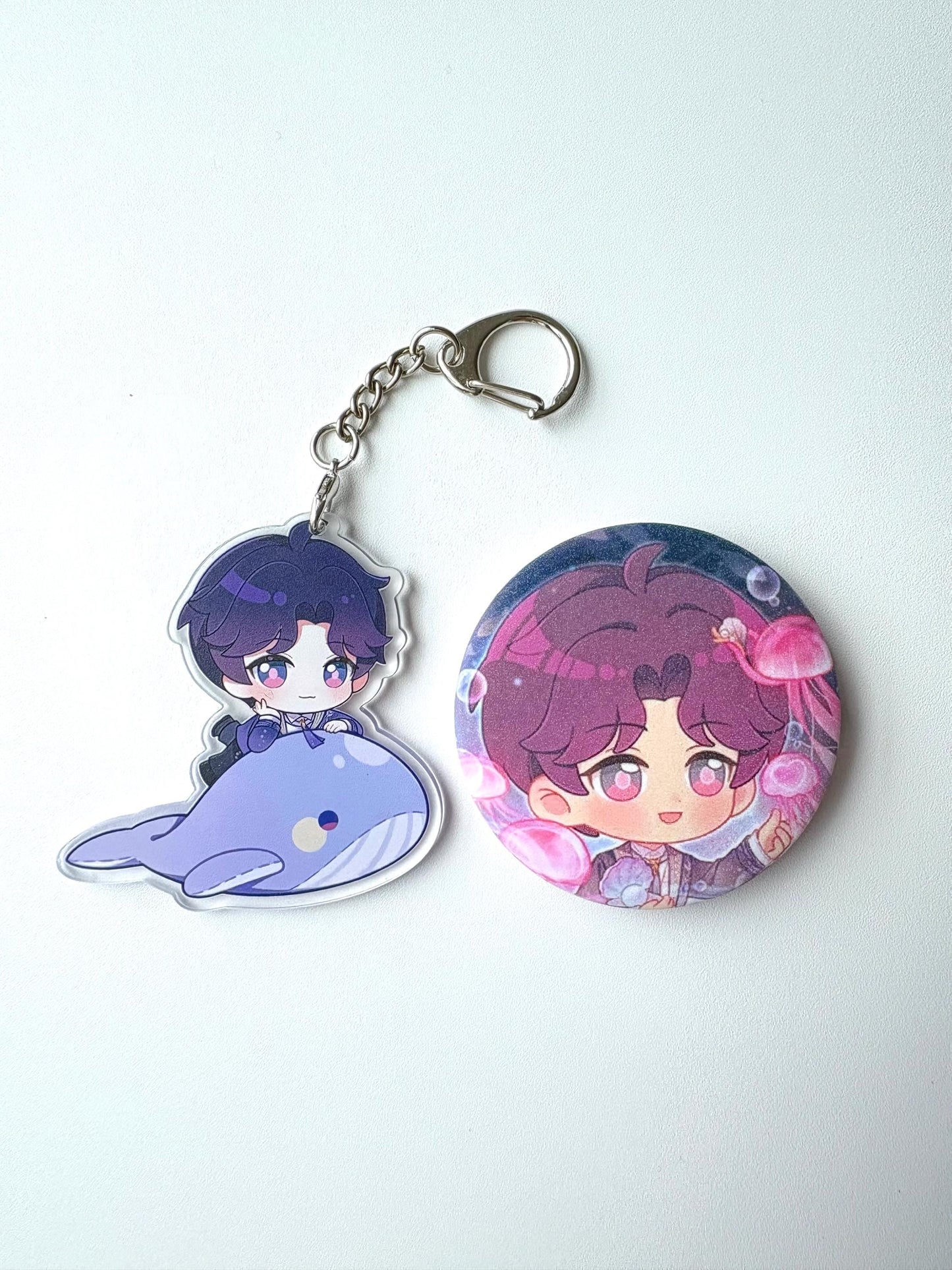 Rafayel keychain and badge! Love and Deepspace Qinche Xavier Rafayel Zayne Caleb Otome gamer Ita bag gift C378