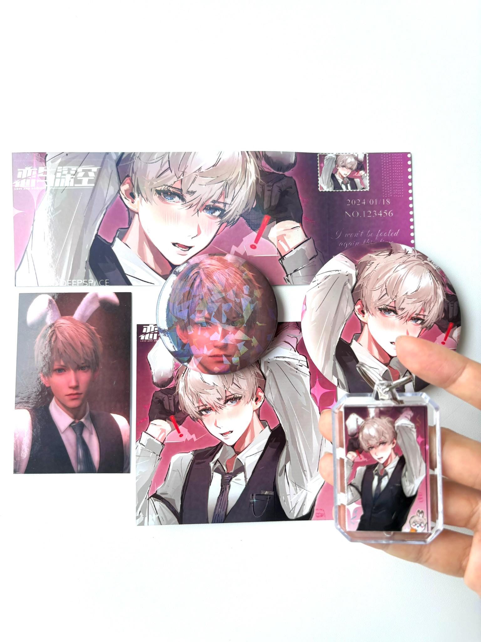 6pc/set Xavier badges & cards! Love and Deepspace Zayne Rafayel Caleb Sylus Otome gamer gift C381