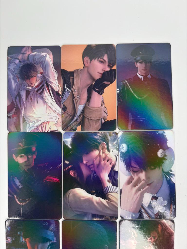 50pcs/set Caleb laser cards! Love and Deepspace Xavier Rafayel Zayne Sylus Otome gamer gift C383