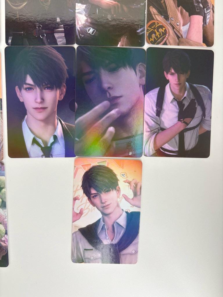 50pcs/set Caleb laser cards! Love and Deepspace Xavier Rafayel Zayne Sylus Otome gamer gift C383