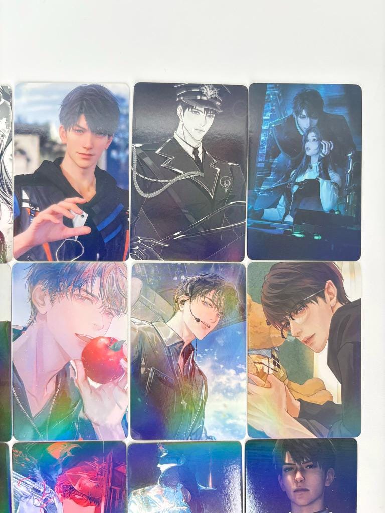 50pcs/set Caleb laser cards! Love and Deepspace Xavier Rafayel Zayne Sylus Otome gamer gift C384
