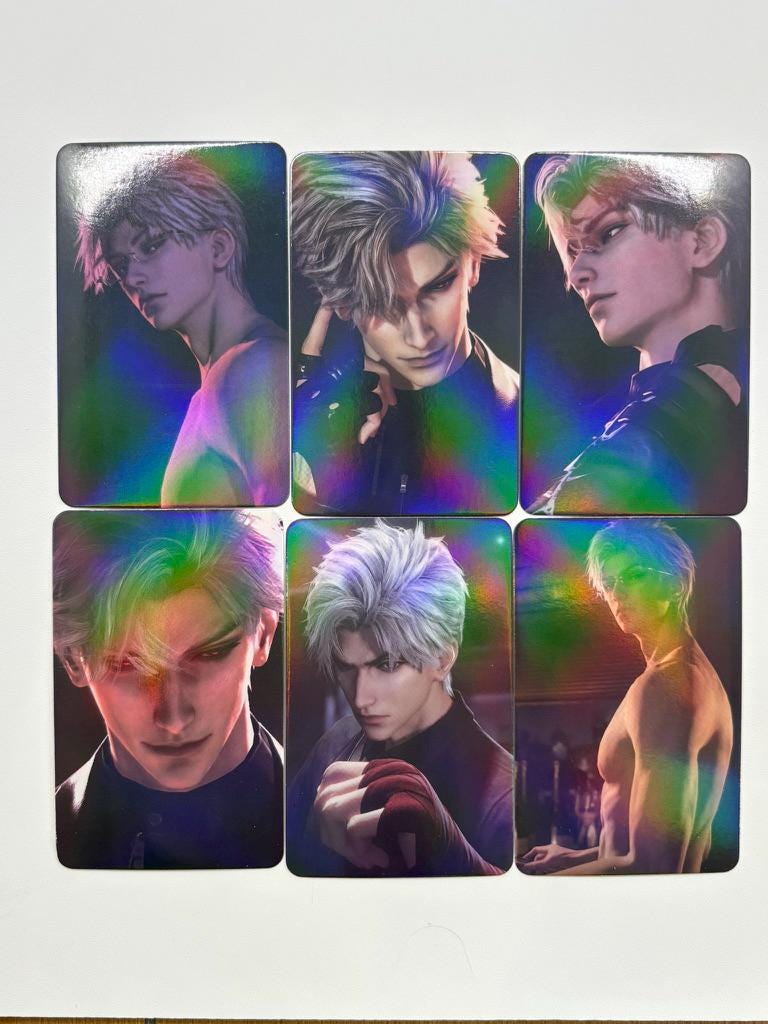 50pcs/set Sylus laser cards! Love and Deepspace Xavier Rafayel Zayne Caleb Otome gamer gift C385