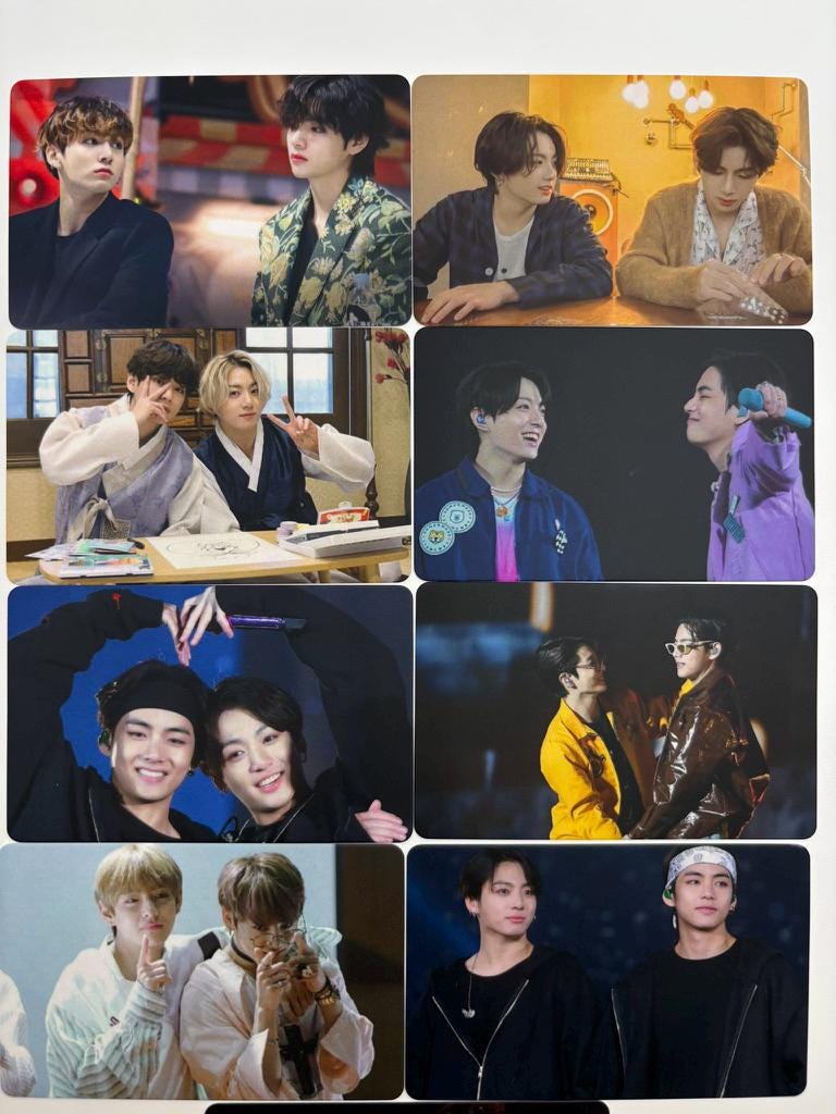 Taekook 20pc photocards Kpop fan made Taehyung Jungkook lomo BTS gift C396