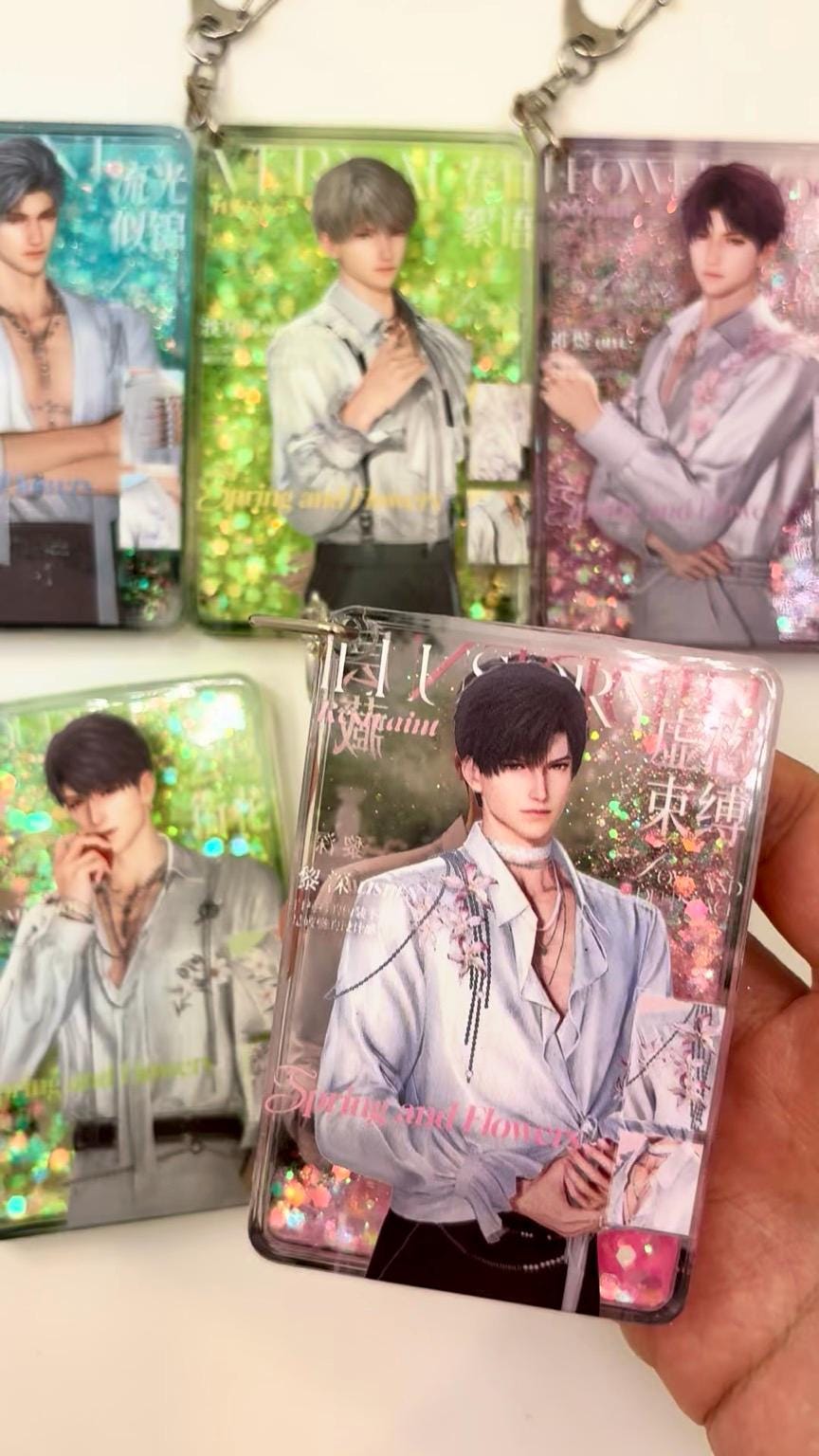 LaDS Acrylic quicksand keychains! Sylus Xavier Rafayel Zayne Caleb Otome gamer gift C396