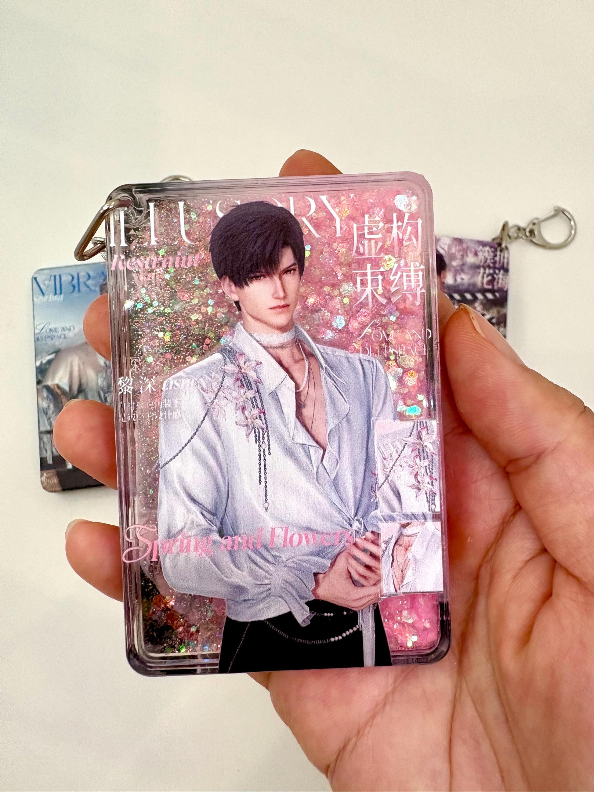 LaDS Acrylic quicksand keychains! Sylus Xavier Rafayel Zayne Caleb Otome gamer gift C396