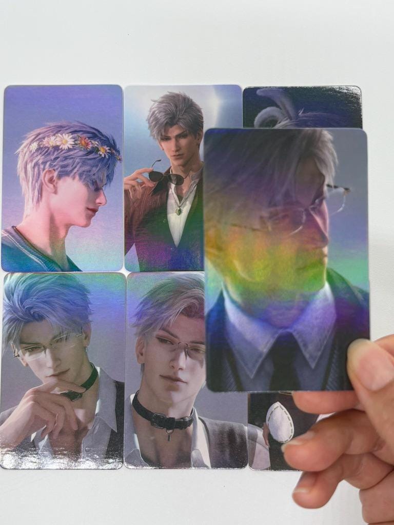 50pcs/set Sylus laser cards! Love and Deepspace Xavier Rafayel Zayne Caleb Otome gamer gift C415
