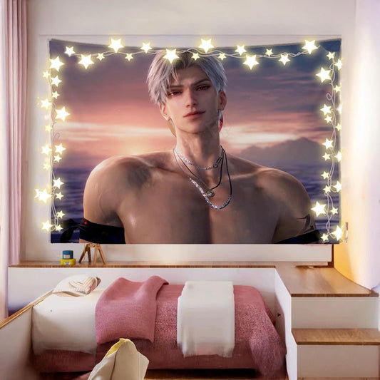 Sylus Hanging Tapestry | Love and Deepspace | Personalized Wall Art | Made to Order | Polyester Fabric | Home Decor