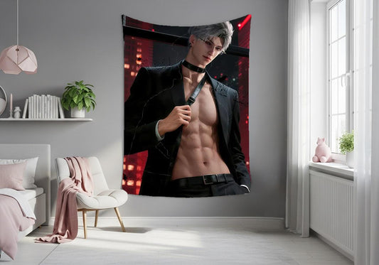 Sylus Hanging Tapestry | Love and Deepspace | Personalized Wall Art | Made to Order | Polyester Fabric | Home Decor