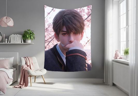 Caleb Hanging Tapestry | Love and Deepspace | Personalized Wall Art | Made to Order | Polyester Fabric | Ship Flag Banner