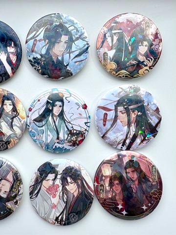 6pc/set MDZS badges! Wei Wuxian Lan Wangji Mo Dao Zu Shi Grandmaster of demonic cultivation Founder of Diabolism MDZS manghua goodies C231