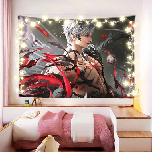 Sylus Hanging Tapestry | Love and Deepspace | Personalized Wall Art | Made to Order | Polyester Fabric | Home Decor