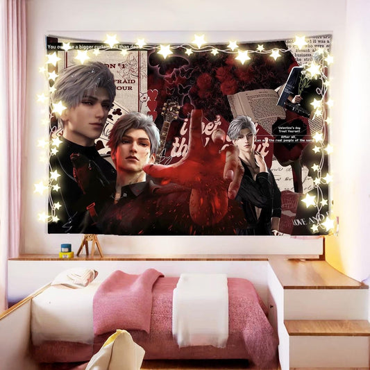 Sylus Hanging Tapestry | Love and Deepspace | Personalized Wall Art | Made to Order | Polyester Fabric | Home Decor