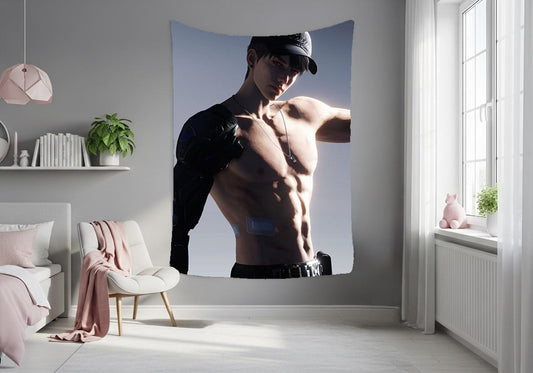 Caleb Hanging Tapestry | Love and Deepspace | Personalized Wall Art | Made to Order | Polyester Fabric | Ship Flag Banner