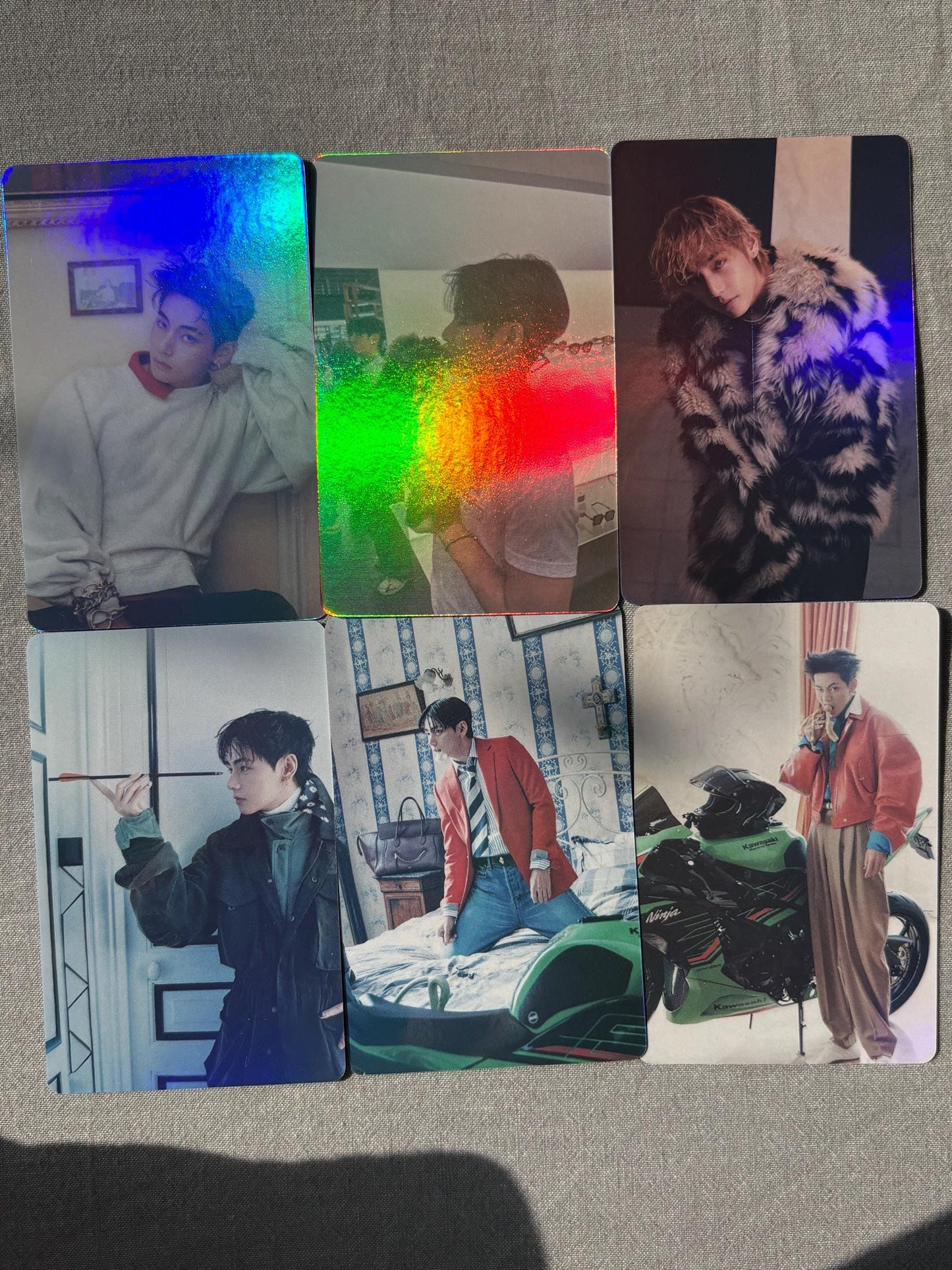 Taehyung 55pc Holographic lomo cards Kpop fan made photocards BTS gift for ARMY