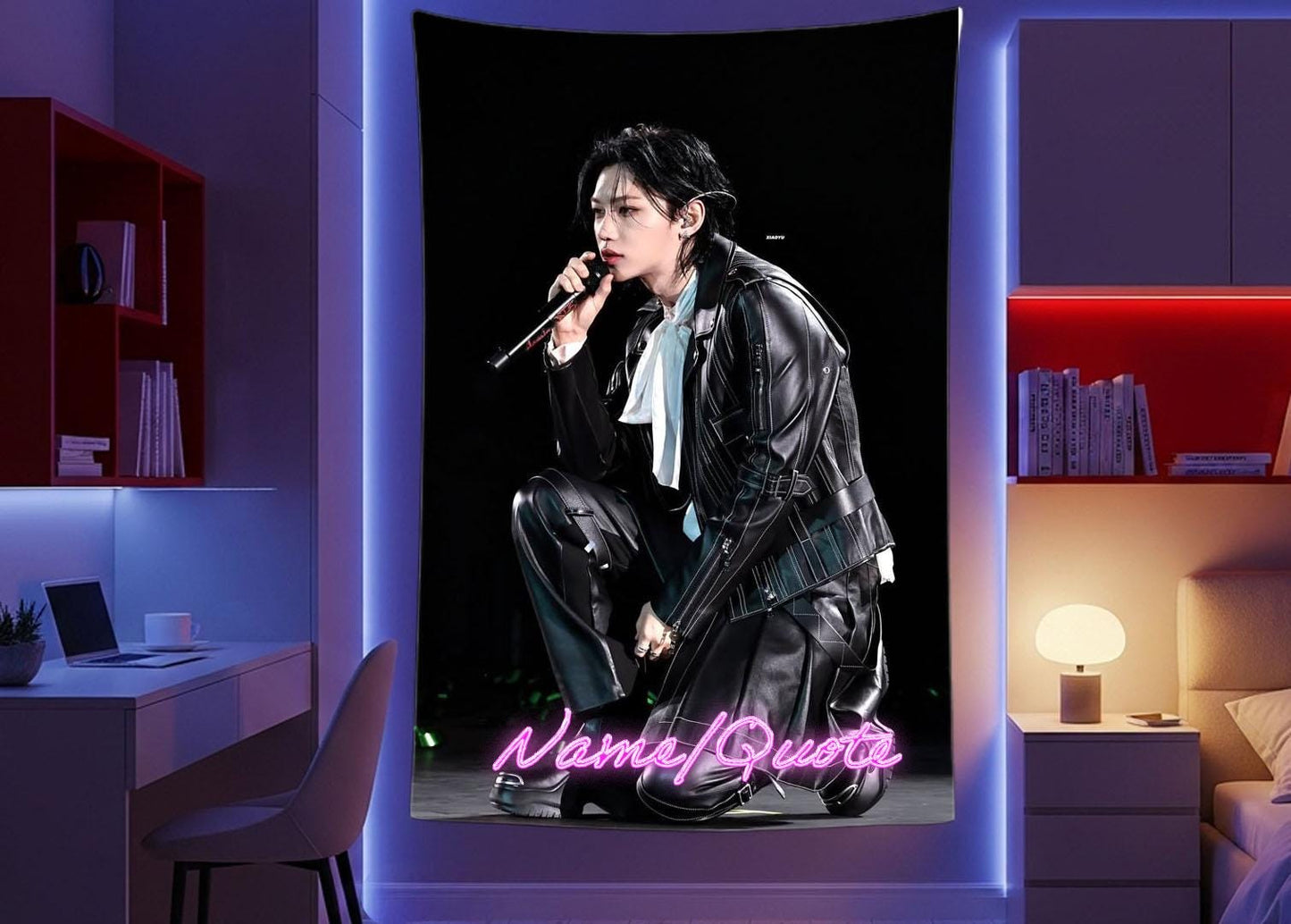 Felix Hanging Tapestry | Stray Kids | Personalized Wall Art | Polyester Fabric | Ship Flag Banner