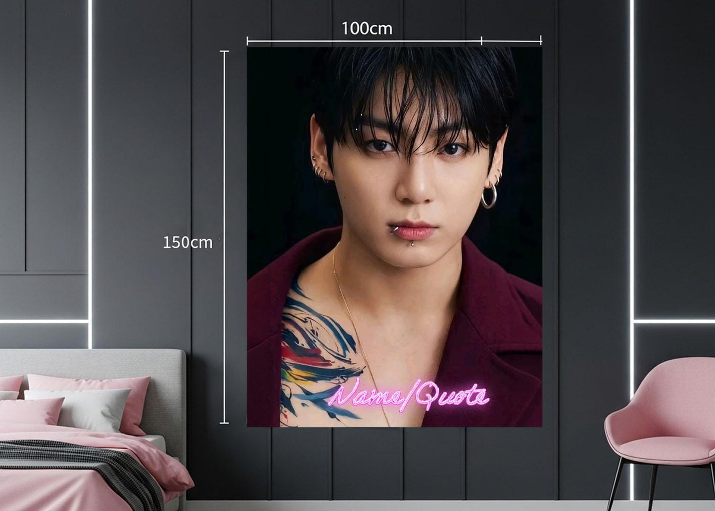 Jungkook Hanging Tapestry | Bantan Boys | Personalized Wall Art | Polyester Fabric | Ship Flag Banner